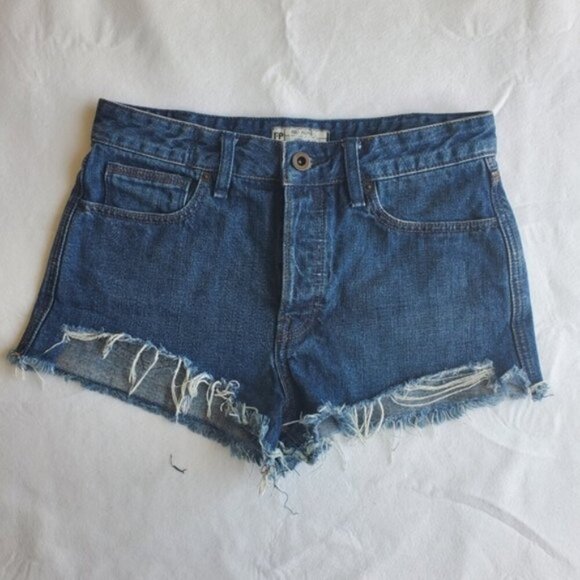 Free People High-Rise Raw Hem Shorts Size 27 - Picture 1 of 7